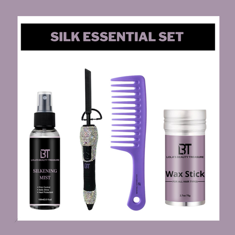 Silk Essential Hair Kit | Silkening Mist, Hot Comb, Comb & Wax Stick